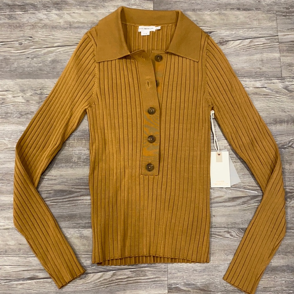 GOOD AMERICAN RIB POLO IN BRONZE